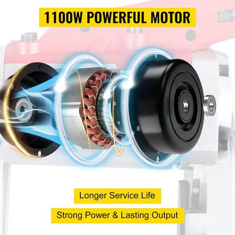 Portable Band Saw 110V 10A Motor With Removable Alloy Steel Base 5 Inch Cutting Capacity showcasing 1100W powerful motor