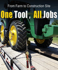Heavy Duty Ratchet Chain Binders With Grab Hooks 5400 Lbs Working Load Limit securing tractor on flatbed