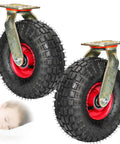 Two Pack Badass Heavy Duty Rubber Swivel Castors For Rolling Carts With Silent Shock Absorbing Tires, rugged rubber wheels.
