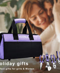 Purple Tool Set For Women 223-Piece Home Repair And DIY Kit including bag and tools, showcased as holiday gift