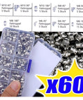 Gearhead Approved Grease Nipple Kit, 60 Piece Assortment For Bearings And Automotive Industrial Parts M6 M8 M10 Hydraulic Zerk
