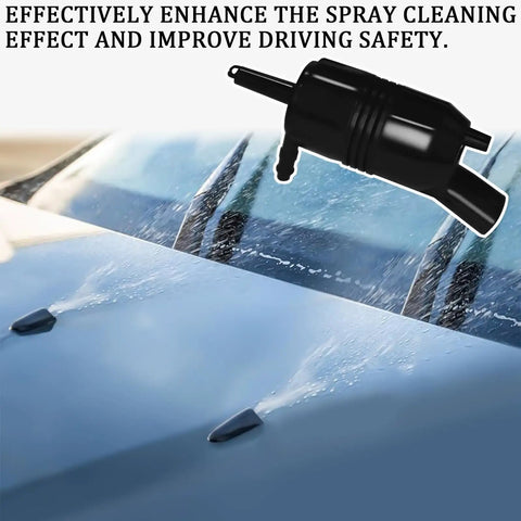 Top Shelf Windshield Washer Pump With Heavy Duty Grommet Ready To Go Direct Fit Replacement For Chevrolet Gmc Buick Cadillac Pontiac Cars And Trucks Runs Like A Charm Every Single Day with spray effect visible on windshield