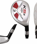 Senior Mens Golf Hybrid Complete Set With Premium Graphite Shafts, Right Handed, Midsize K5s Design iron close-up views