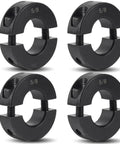 TonGass 4-pack black double-split clamp-on shaft collars with screws, 5/8 bore, carbon steel, front view