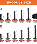 Heavy Duty Metal Screws Kit 1280-Piece Self Tapping And Self Drilling Set for Steel and Aluminum size chart with washers