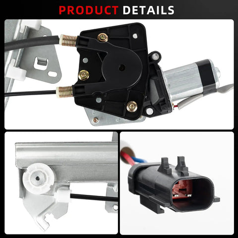 Front Left Driver Side Power Window Regulator With Motor Assembly For Dodge Durango 1998 2003 And Dakota 2000 2004 Direct Fit Plug And Play Front Door Replaces 741649 5066431AC Easy Install close-up with wiring connector