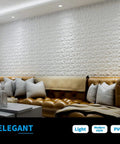Decorative 3D Diamond Wall Panels Kit 11.8 Inch Square Matte White 33 Pack PVC Lightweight Fire Resistant Easy DIY Install
