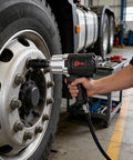 Pro Grade Three Quarter Inch Air Impact Wrench With Twin Hammer Drive delivering 2100 Ft Lbs of raw torque to remove wheel bolts.