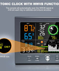 All In One Wireless Indoor Outdoor Weather Station For Home Setup With Rain Gauge Atomic Clock Wind Speed And Direction Forecast