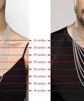 Model pair wearing 16" to 30" 925 Sterling Silver Diamond Cut Braided Rope Chain Necklaces, highlighting Italian craftsmanship.