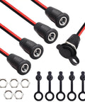 Five Pack DC Power Jack Socket 5.5 By 2.1MM 10A Threaded Female Mount Connector With 15CM 20AWG Pre Soldered Wires Waterproof Cover Cap K 078