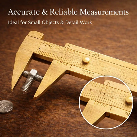 Brass Mini 80mm Double Scale Caliper Handy Portable Sliding Gauge For Gemstones And Jewelry Making Bead Measuring Tool