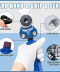 Semi Truck Air Brake Hose Coil Set With 1/2 In NPT DOT Fittings Red And Blue Leads Glad Hands Grips And Rubber Seals 15 Ft Plus 40 In Tractor Leads Pigtail Airline Kit For Rig Durable Value Pack components including grip, seals, and fittings close-up view