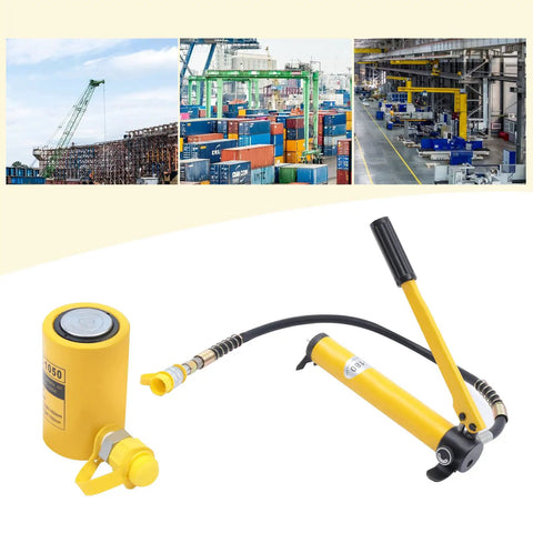 Heavy Duty 10 Ton Hydraulic Jack Porta Power Ram Kit Paired With Cp 180 Manual Pump For Easy No Sweat Lifting Two Inch Stroke Industrial Mini Cylinder Built Like A Tank And Leak Free