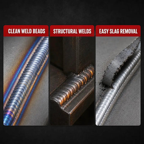 Heavy Duty E6013 Welding Rods 3/32 Inch Diameter By 14 Inches For Carbon Steel Arc Stick Electrodes with clean weld beads and structural welds.
