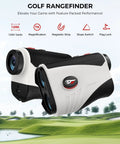 Golf Rangefinder With Slope, 1200-Yard Laser, 7X Magnification, Flag Pole Lock, Vibration Feedback with scenic golf course.