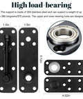 Hidden Door Hinge Kit Heavy Duty 570 Lbs 360 Degree Rotation Invisible Hinges with stainless steel components