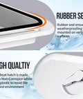 Rugged Abs Marine Deck Access Hatch 14 Inch Rectangle Boat Lid with rubber seal and textured surface for weatherproof use.
