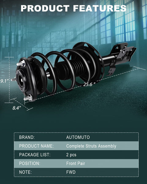 Front Strut Assembly For Toyota Corolla 2014 2015 2016 2017 2018 FWD Complete With Coil Spring Upper Mount Boot Bumper Kit