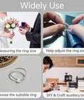 Ring Sizer Mandrel Measuring Tool Kit For Jewelry Making, All In One Gauge Set With Wood Cone, Rubber Mallet, Wire Wrapping Tools, Finger Size Sticks
