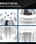Upgrade Your SB Chevy Small Block With This Badass Long Water Pump And 3 Groove Crankshaft Pulley Kit Perfect For 265 283 305 327 350 383 And 400 Engines Durable Aluminum Build Gets You Ready To Run All Summer, short water pump pulley aluminum close-up