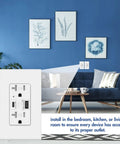 Turbo Fast Charge USB C Outlet With 24W Power Delivery And USB A Dual Port Receptacle 125 Volt 20 Amp in living room setting