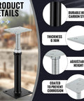 Two Pack Adjustable Floor Jack Posts 9.5 To 13.5 Inch Height Durable Carbon Steel Screw Posts For Floors Stairs And Joists Leveling