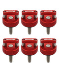 Red Beefy Billet Aluminum Hard Top Quick Removal Fastener Thumb Screw Integrated D Ring for Jeep Wrangler JK JL Gladiator JT