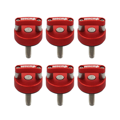 Red Beefy Billet Aluminum Hard Top Quick Removal Fastener Thumb Screw Integrated D Ring for Jeep Wrangler JK JL Gladiator JT