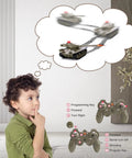 Child imagining a Remote Control Tank For Kids With Lights And Realistic Battle Sounds, Programmable M41A3 Army Tank gameplay.