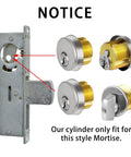 Pro Grade Satin Chrome Mortise Door Lock Cylinder With SC Keyway And Thumbturn Keys Built To Last For Aluminum Storefront Doors And Shop Door Replacements Silver Finish, showing cylinder set and compatible mortise