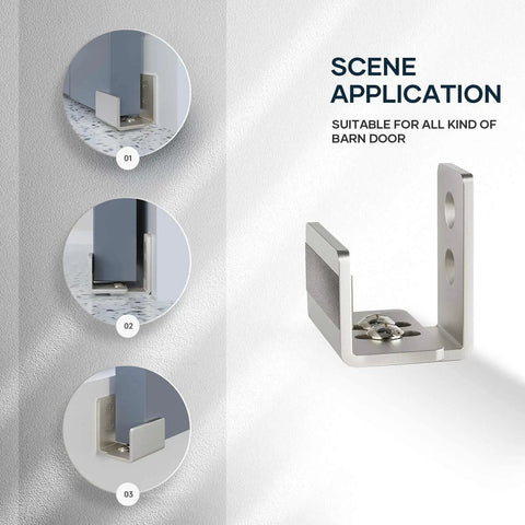 Sliding Barn Door Bottom Floor Guide U Shape With Flush Flat Bottom Easy Install Wall Mounted System For Doors And Cabinets
