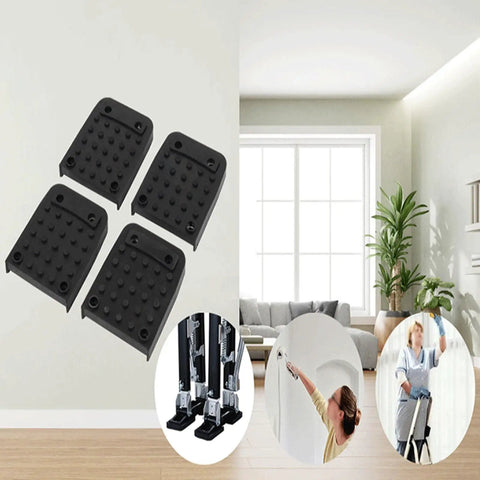 Image of Anti Slip Rubber Stilt Pads With 4 Durable Soles And 16 Screws for rock solid stability on uneven surfaces.