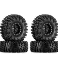 1.3 Inch Wheel Tires Set With S5 Swamp Claw Mud Terrain Tread And Aluminum Wheels For 1/18 And 1/24 RC Crawlers Like SCX24 TRX4M
