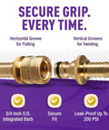 No Sweat Garden Hose Repair Kit Featuring Integrated Quick Connect Fittings with brass connectors and hoses, designed for secure water flow.