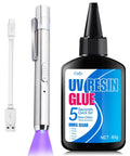 Dope UV Resin Kit With Light For Quick Curing And Strong Bonding, 60g Resin And Rechargeable 395nm UV Flashlight, 5 Second Cure