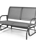 Built For Two Patio Glider With Rocking Swing Bench For Outdoor Chill Heavy Duty Steel Frame Breathable Seat Fabric Double Rocker Loveseat Chair For Poolside Garden Backyard And Porch, side view