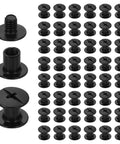 50 Piece Black Chicago Screw Kit M4 X 8mm Precision Carbon Steel Phillips Binding Hardware. Set of black Chicago screws for leather crafts.