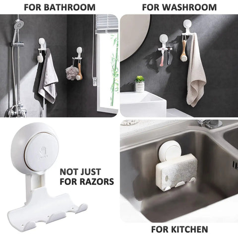 Two Pack Shower Razor Holder With Strong Suction Cup Hooks For Towel Loofah Razor Squeegee Damage Free Wall Mounts Easy To Install And Reuse In White Today