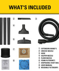 Attachments included with the Beast Of A 5 Gallon Wet Dry Shop Vacuum With 4 Peak HP Motor Stainless Steel Tank Portable Vac.