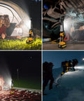 Lit 2000LM LED Work Light For Dewalt 20V Max Batteries used in camping, car repair, fishing, and snow rescue scenarios, 25W portable flashlight