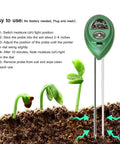 3 In 1 Soil Moisture Light And pH Tester No Battery Needed For Indoor Outdoor Gardens Lawns Farms Home Gardeners Kit with sprouts