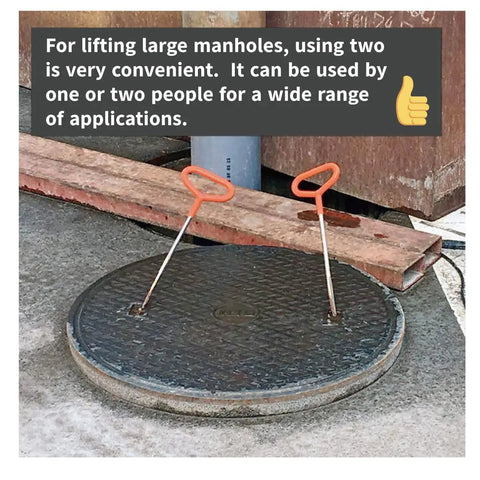 Manhole Cover Hook All Purpose Lift Tool 13.7 Inches Made Of S50C Carbon Steel Lightweight Handy Size For Lids And Gutters Quick Open Made In Japan 1 Piece lifting a manhole cover