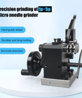 RATTMMOTOR HRV60 mini punch grinder front view; black body with silver base, precision needle grinding tool