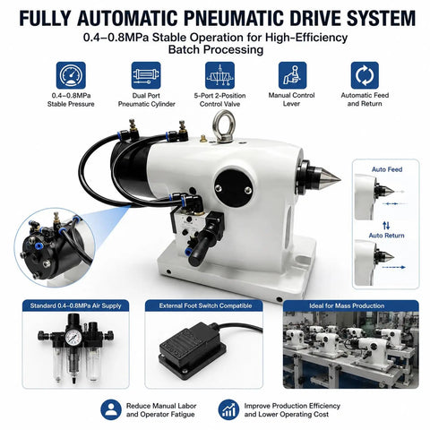 Image of Fully Automatic Pneumatic Drive System with setup for efficient batch processing and manual control features.