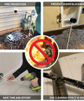 48-Foot Dryer Vent Cleaning Kit With Chrome Button Locking System used for fire prevention and lint removal.