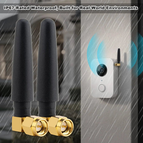 433MHz Omnidirectional SMA Male 3dBi Thumb Antenna For Ham Radio And LoRa IoT Smart Home Sensors in use under rainy conditions