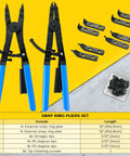 16 Inch Snap Ring Pliers Set For Internal And External Circlips With Heavy Duty Steel Construction And Interchangeable Tips