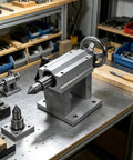 Precision Cnc Rotary Axis Tailstock With Adjustable Moving Center For Wood Routing Fast Fifty Millimeter Stroke on workbench with tools.