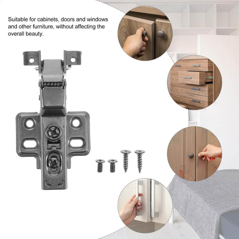 4 Pack Black Hydraulic Soft Close Cabinet Hinges For Kitchen Cabinets European Style Inset Aluminum Frame Hinges